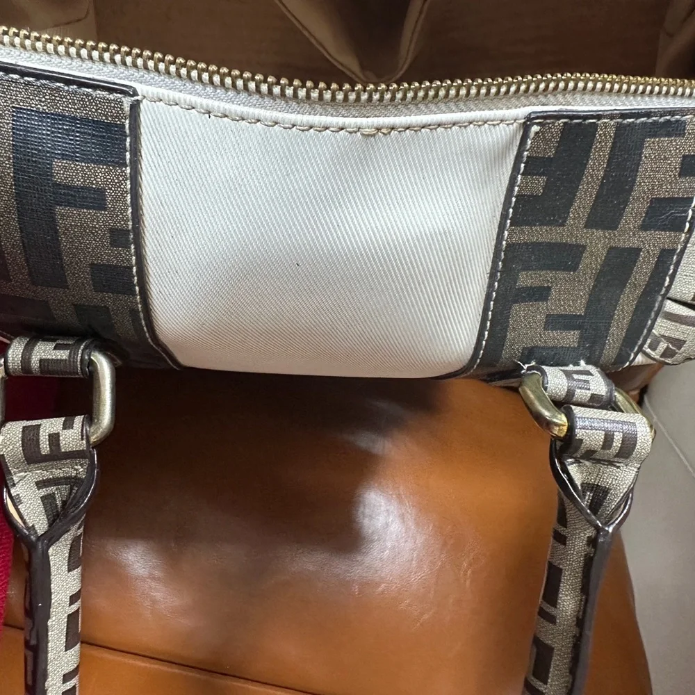 Fendi White and Brown Satchel - Picture 9 of 16
